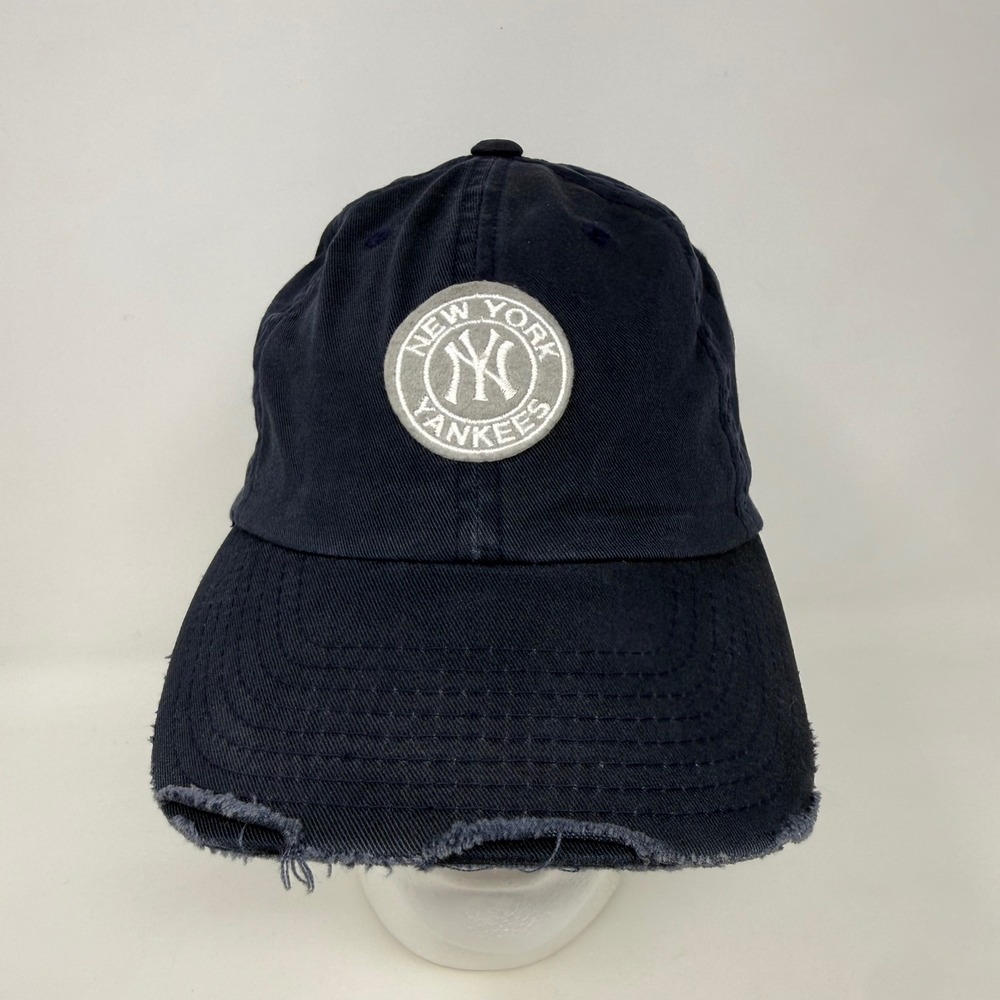 American Needle New York Yankees Navy Blue Distressed Brim Adjustable Hat Cap